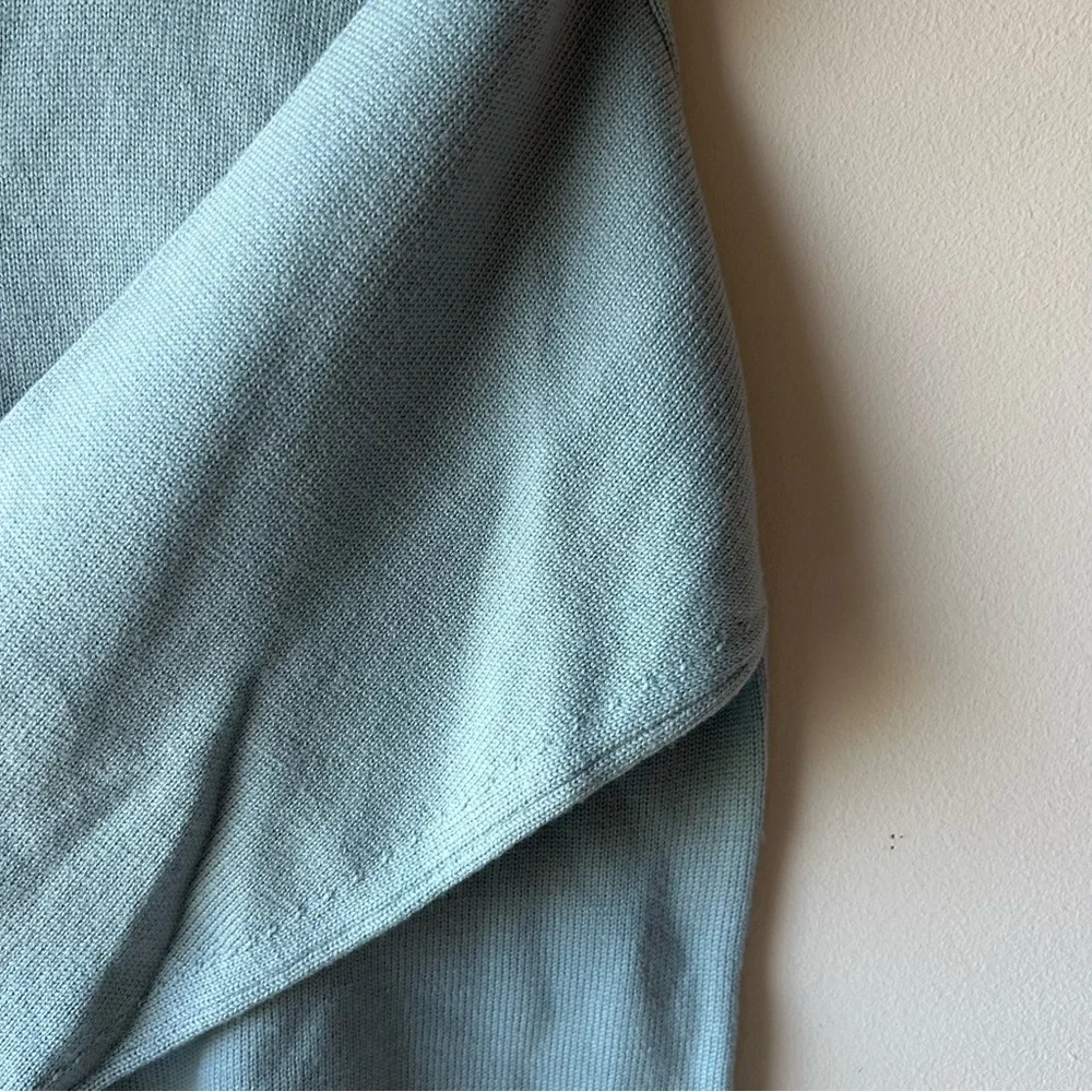 Vintage Harrods By Barrie 100% Merino Wool Made In Scotland Cardigan Egg Blue XL